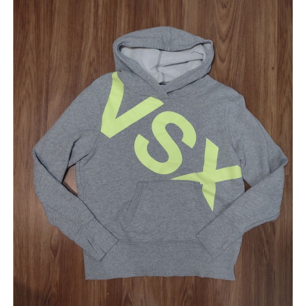 Victoria's Secret Sport Hoodie Large Womens Cut Back Grey LOGO